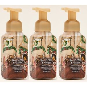 Bath Body Works Santa's Milk & Cookies Foaming Hand Soap Set of 3 NEW 8oz Each